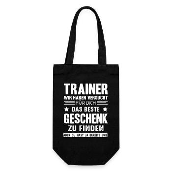 Trainer Abschied Mannschaft Verein Geschenk - Geschenkbeutel für Flaschen - Schwarz - Vorne