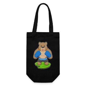 Bär Boxer Boxhandschuhe Boxen - Geschenkbeutel für Flaschen - Schwarz - Vorne