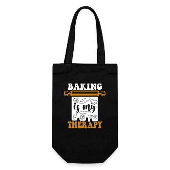 La pâtisserie est ma thérapie Boulangerie Chef pâtissier - Sac à bouteille - noir - Devant