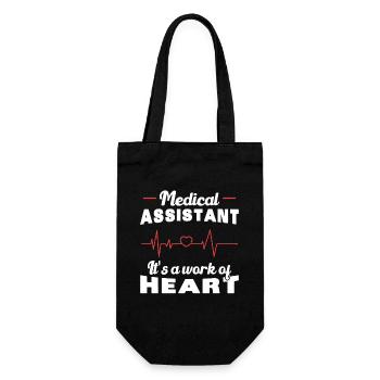 Medizinische Assistentin Herzmedizin Geschenk - Geschenkbeutel für Flaschen - Schwarz - Vorne