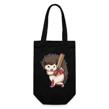 Igel Cricket Cricketschläger - Geschenkbeutel für Flaschen - Schwarz - Vorne