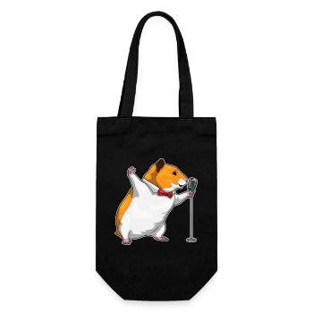 Chanteur de hamster Chant au micro - Sac à bouteille - noir - Devant
