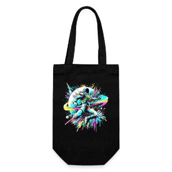 Astronaut Colorful Color Explosion Graffiti Space - Gift Bag for Bottles - black - Front