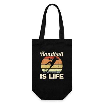 Handball Spruch Vintage - Geschenkbeutel für Flaschen - Schwarz - Vorne