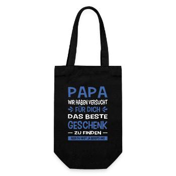 Papa Bester Papa Der Welt Geschenk Weihnachten - Geschenkbeutel für Flaschen - Schwarz - Vorne
