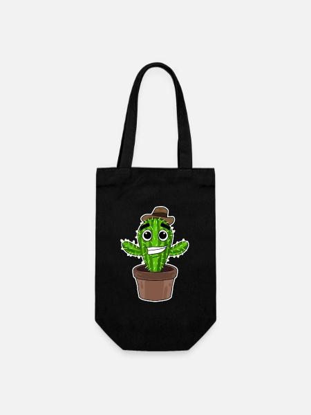Kaktus Cowboy - Geschenkbeutel für Flaschen - Schwarz