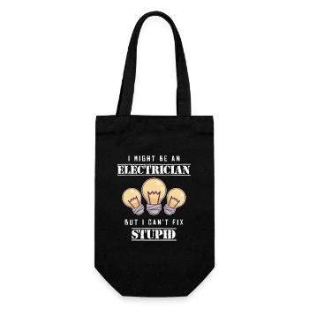 Can't Fix Stupid Elektrotechniker Elektroniker - Geschenkbeutel für Flaschen - Schwarz - Vorne