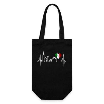 Mailand Skyline Italien Herzschlag Fan Love Milano - Geschenkbeutel für Flaschen - Schwarz - Vorne