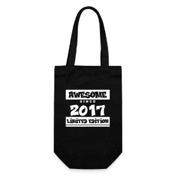 2017 - Jahrgang 2017 - Fantastisch seit 2017 - Geschenkbeutel für Flaschen - Schwarz - Vorne