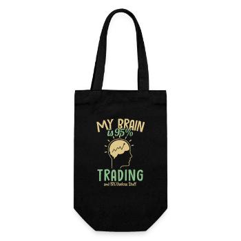 My Brain is 95% Trading Aktienmarkt Trader Börse - Geschenkbeutel für Flaschen - Schwarz - Vorne