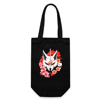 Kitsune Fox Mask Kumiho Samurai Japan Anime - Gift Bag for Bottles - black - Front