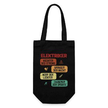 Wächter Bringer Herr Zauberer Elektrotechniker - Geschenkbeutel für Flaschen - Schwarz - Vorne