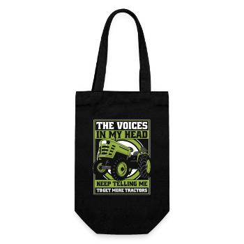 Voices In Head Telling Me Get More Tractors Bauer - Geschenkbeutel für Flaschen - Schwarz - Vorne