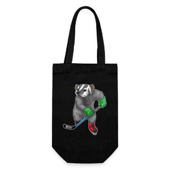 Dachs Eishockey Eishockeyschläger - Geschenkbeutel für Flaschen - Schwarz - Vorne