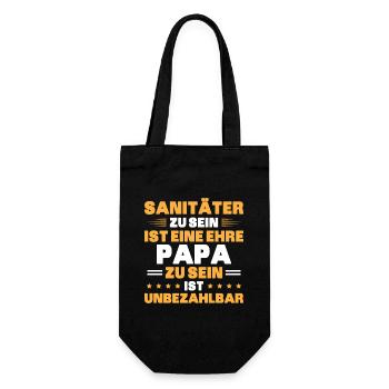 Sanitäter Rettungsdienst - Geschenkbeutel für Flaschen - Schwarz - Vorne