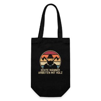 Real Men Working With Wood Carpenter Carpenter - Gift Bag for Bottles - black - Front