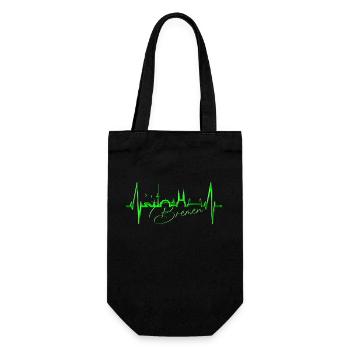 Bremen Skyline Bremen Heartbeat Fan Heart Love - Gift Bag for Bottles - black - Front