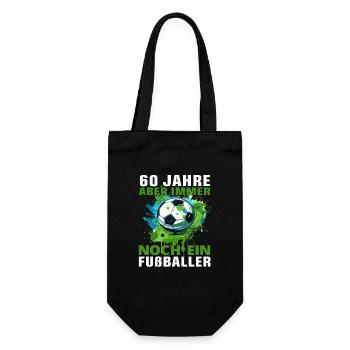 60 Geburtstag Fußballspieler Fußballer Fußball - Geschenkbeutel für Flaschen - Schwarz - Vorne