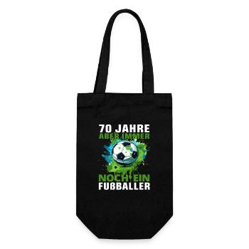 Fußballer 70 Geburtstag Fußball Fußballspieler - Geschenkbeutel für Flaschen - Schwarz - Vorne