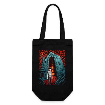 The Child Lost in the Dark Dungeon - Gift Bag for Bottles - black - Front