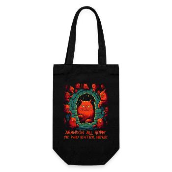 Abandon all hope in the cat's dungeon - Gift Bag for Bottles - black - Front