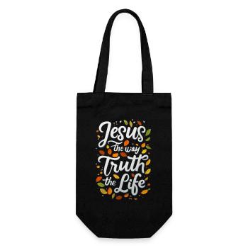 Living Jesus Way Truth - Gift Bag for Bottles - black - Front