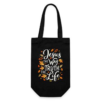 Jesus The Way The Truth The Life - Geschenkbeutel für Flaschen - Schwarz - Vorne
