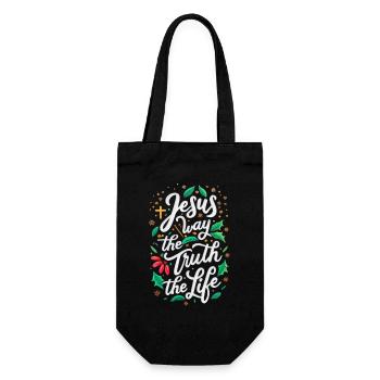 Jesus Way the Truth the Life - Gift Bag for Bottles - black - Front