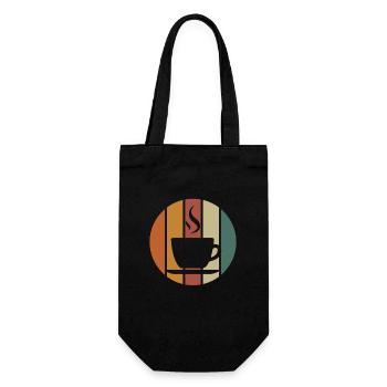 Retro Vintage Sunset Coffee | Coffee Lovers - Gift Bag for Bottles - black - Front