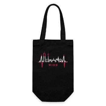 Vienna Skyline Heartbeat Austria Love Vienna - Gift Bag for Bottles - black - Front