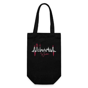 Vienna Skyline Heartbeat Austria Love Vienna - Gift Bag for Bottles - black - Front