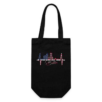 Boston Skyline Heartbeat USA Fan Heart Pulse Love - Gift Bag for Bottles - black - Front