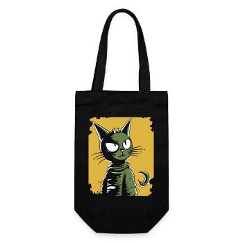 Vintage Retro Cartoon Cat - Gift Bag for Bottles - black - Front