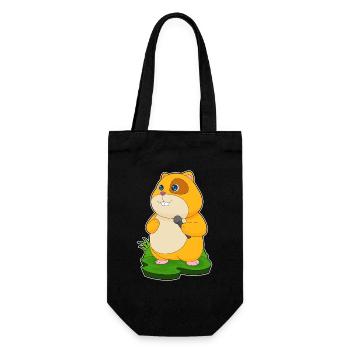 Chanteur de hamster Chant au micro - Sac à bouteille - noir - Devant