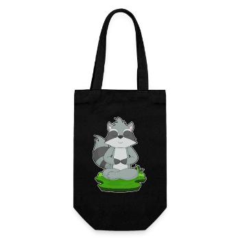 Raccoon Yoga Fitness Meditation - Gift Bag for Bottles - black - Front