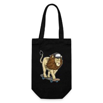 Lion Skater Skateboard - Gift Bag for Bottles - black - Front