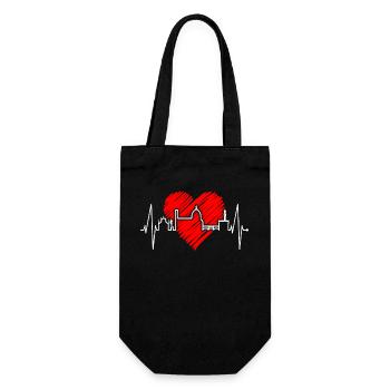 Florenz Skyline Italien Herzschlag I Love Firenze - Geschenkbeutel für Flaschen - Schwarz - Vorne