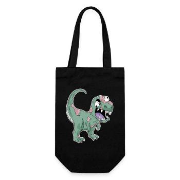 Dinosaurier Zombie Gruselig - Geschenkbeutel für Flaschen - Schwarz - Vorne