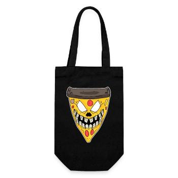 Pizza Zombie - Geschenkbeutel für Flaschen - Schwarz - Vorne