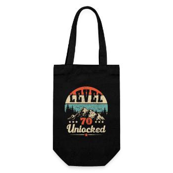 Level 70 unlocked - Gift Bag for Bottles - black - Front