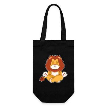 Löwe Yoga Fitness Meditation - Geschenkbeutel für Flaschen - Schwarz - Vorne