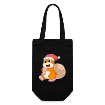 Hamster Christmas Christmas sack - Gift Bag for Bottles - black - Front