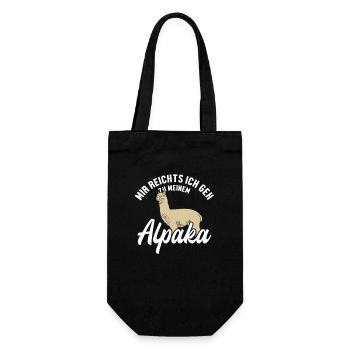 I've had enough, I'm going to the alpaca Pako Lama Huacaya - Gift Bag for Bottles - black - Front