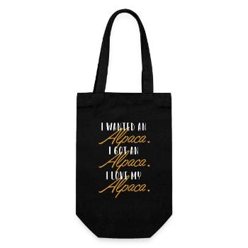 I love my Alpaca Huacaya Pako Llama Alpaca Breeder - Gift Bag for Bottles - black - Front