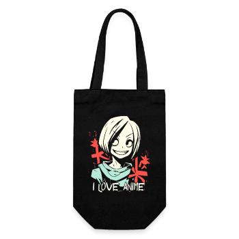I love anime and cool girls - Gift Bag for Bottles - black - Front