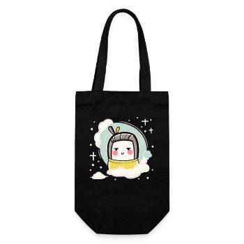 Chibi Kawaii Tofu Geisha - Sac à bouteille - noir - Devant