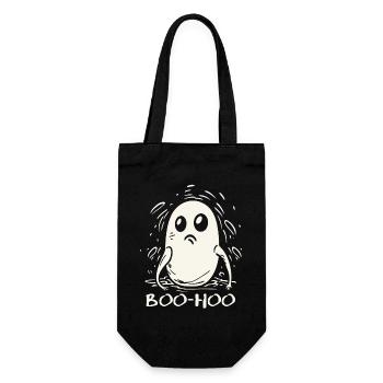 The Disappointed, Sad-Funny Little Ghost - Gift Bag for Bottles - black - Front