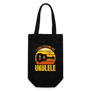 Motivational Ukulele Saying - Gift Bag for Bottles - black - Front
