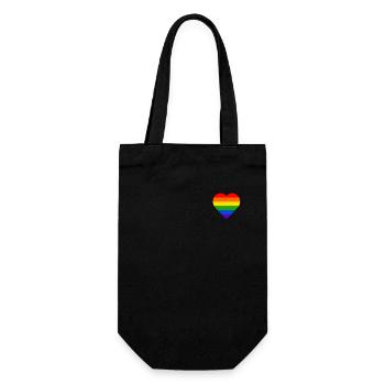 LGBTQ Rainbow Heart Pride Flag Gay CSD LGBT - Gift Bag for Bottles - black - Front