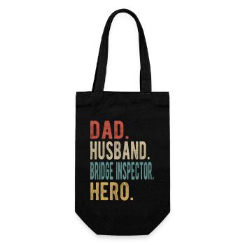 Bridge Inspector Dad Husband Hero - Gift Bag for Bottles - black - Front